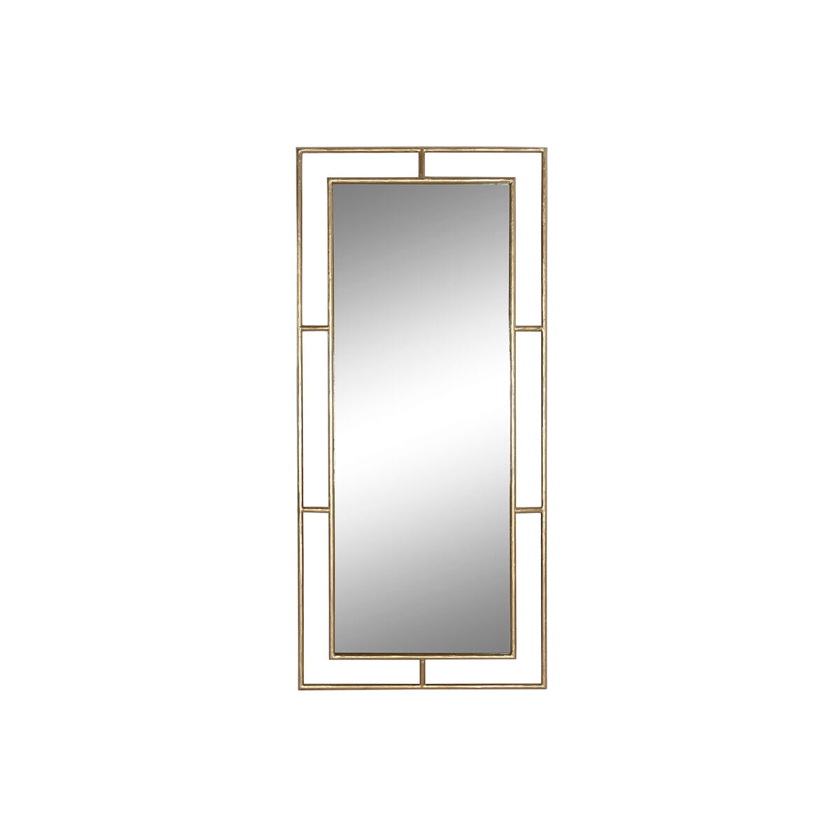 Espejo de pared dorado de cristal y hierro, 96 x 5 x 208 cm