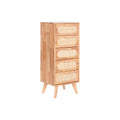 Cajonera de madera de caucho y metal, natural, 40 x 78 x 30 cm