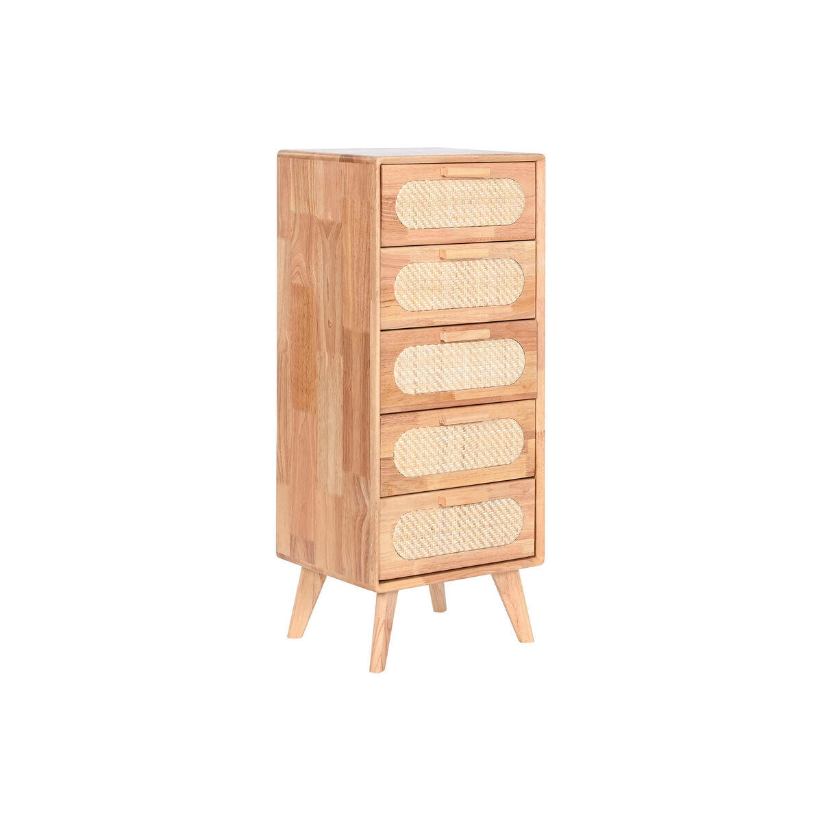 Cajonera de madera de caucho y metal, natural, 40 x 78 x 30 cm