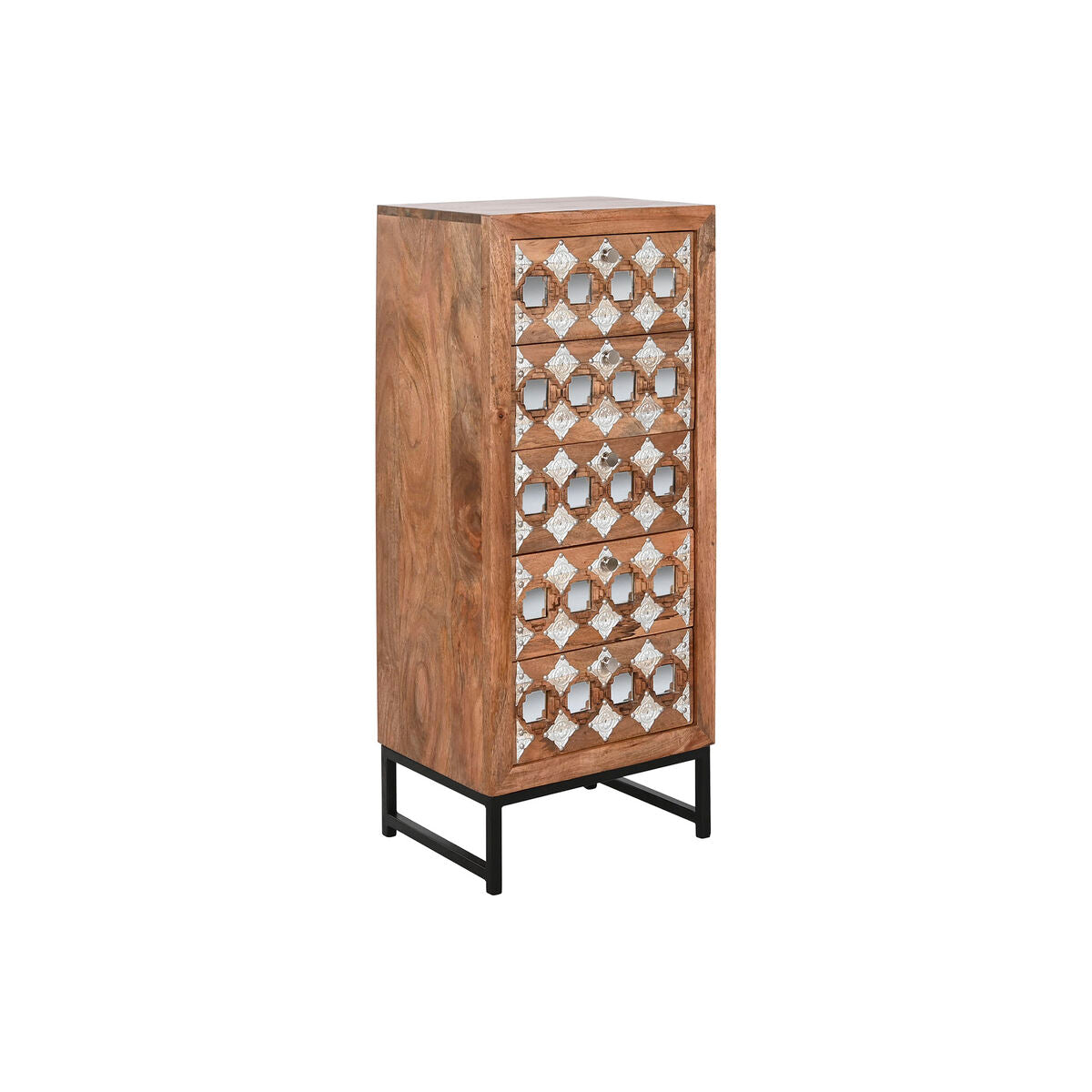 Cajonera de madera de mango con espejo, estilo indio