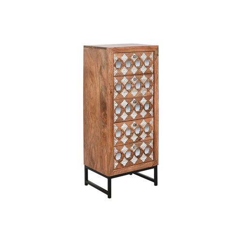 Cajonera de madera de mango con espejo, estilo indio