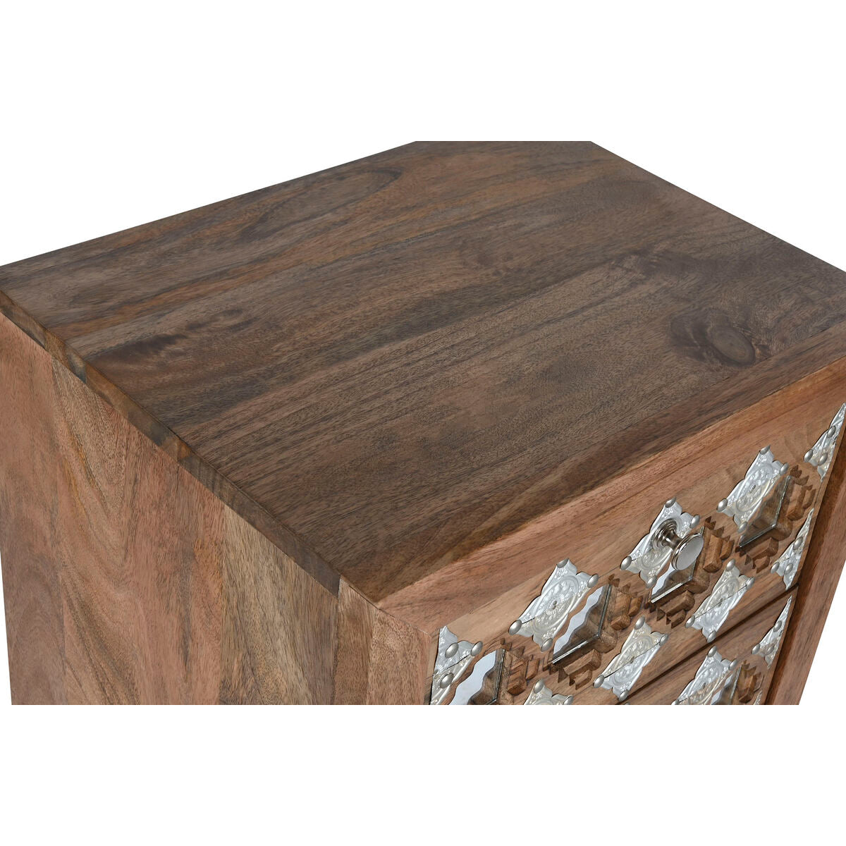 Cajonera de madera de mango con espejo, estilo indio — imagen 2