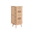 Cajonera de abeto en dorado y natural, 5 cajones, 48 x 35 x 105 cm