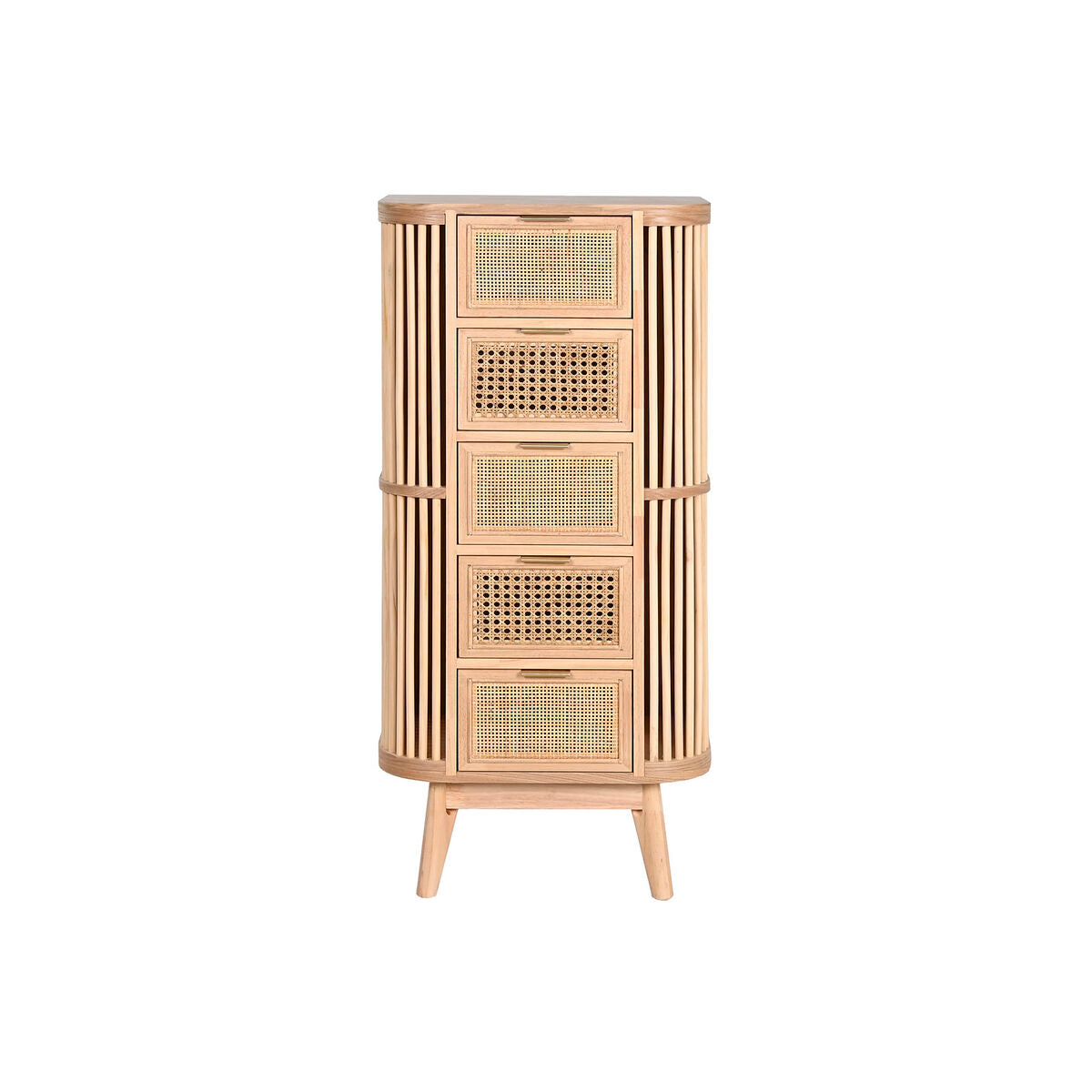 Cajonera de abeto en dorado y natural, 5 cajones, 48 x 35 x 105 cm — imagen 7