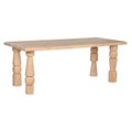 Mesa de comedor moderna natural de madera de mango, 200 x 90 x 76 cm