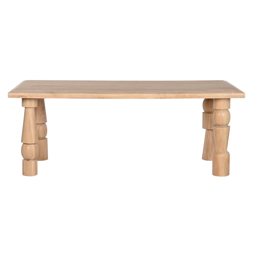 Mesa de comedor moderna natural de madera de mango, 200 x 90 x 76 cm — imagen 7
