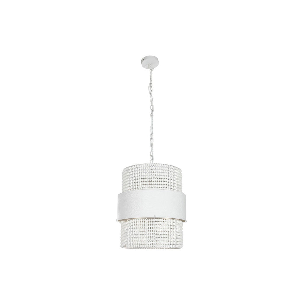 Lámpara de techo blanca de madera y hierro, 50 W