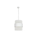 Lámpara de techo blanca de madera y hierro, 50 W