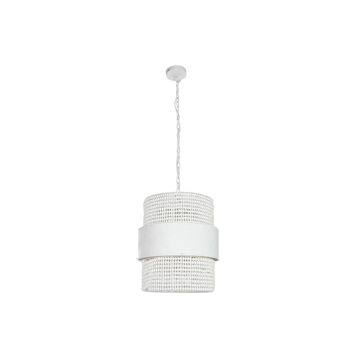 Lámpara de techo blanca de madera y hierro, 50 W