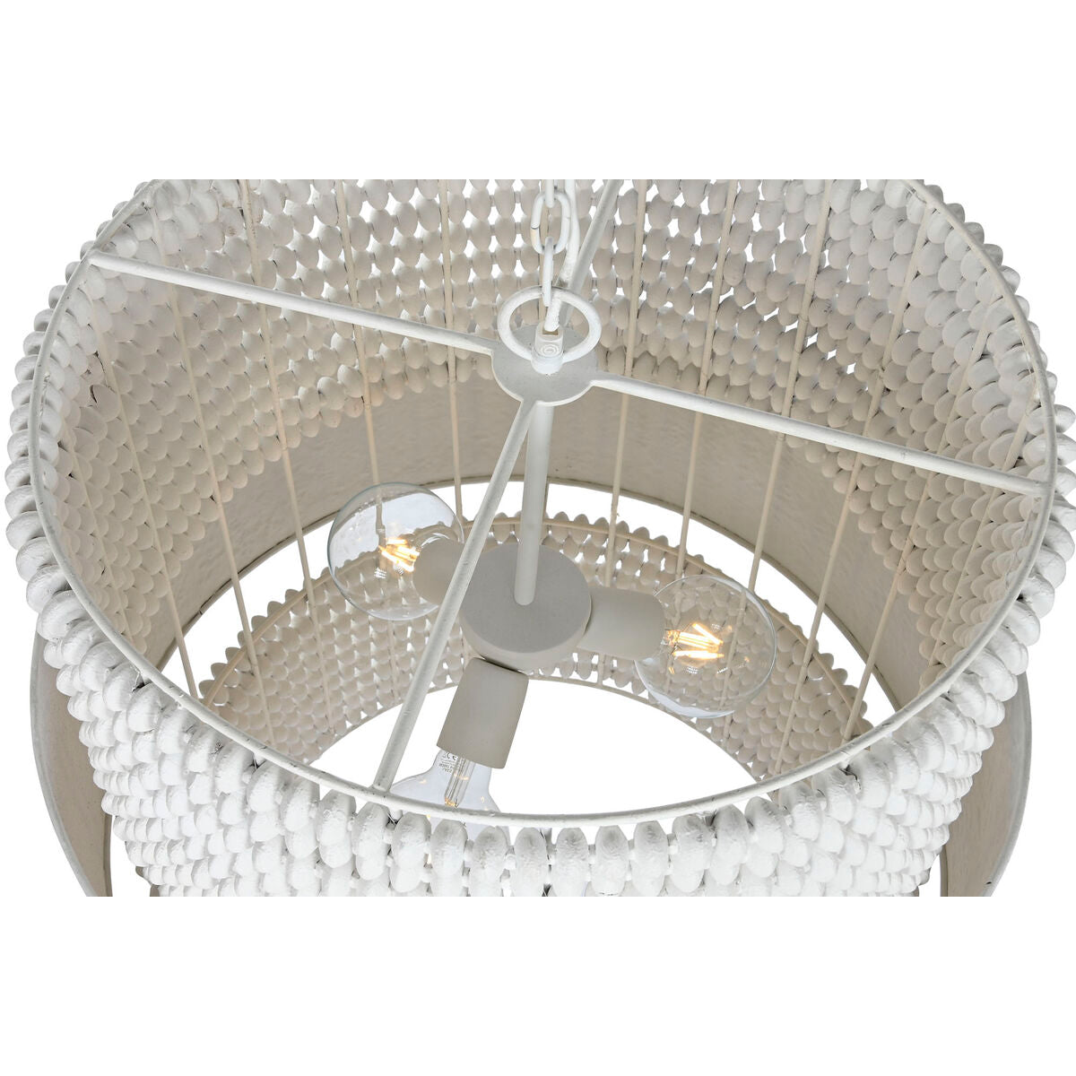 Lámpara de techo blanca de madera y hierro, 50 W — imagen 3