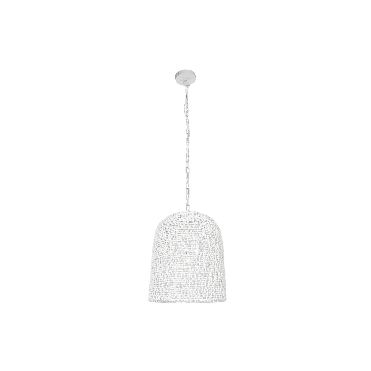 Lámpara de techo blanca de madera y hierro, 50 W