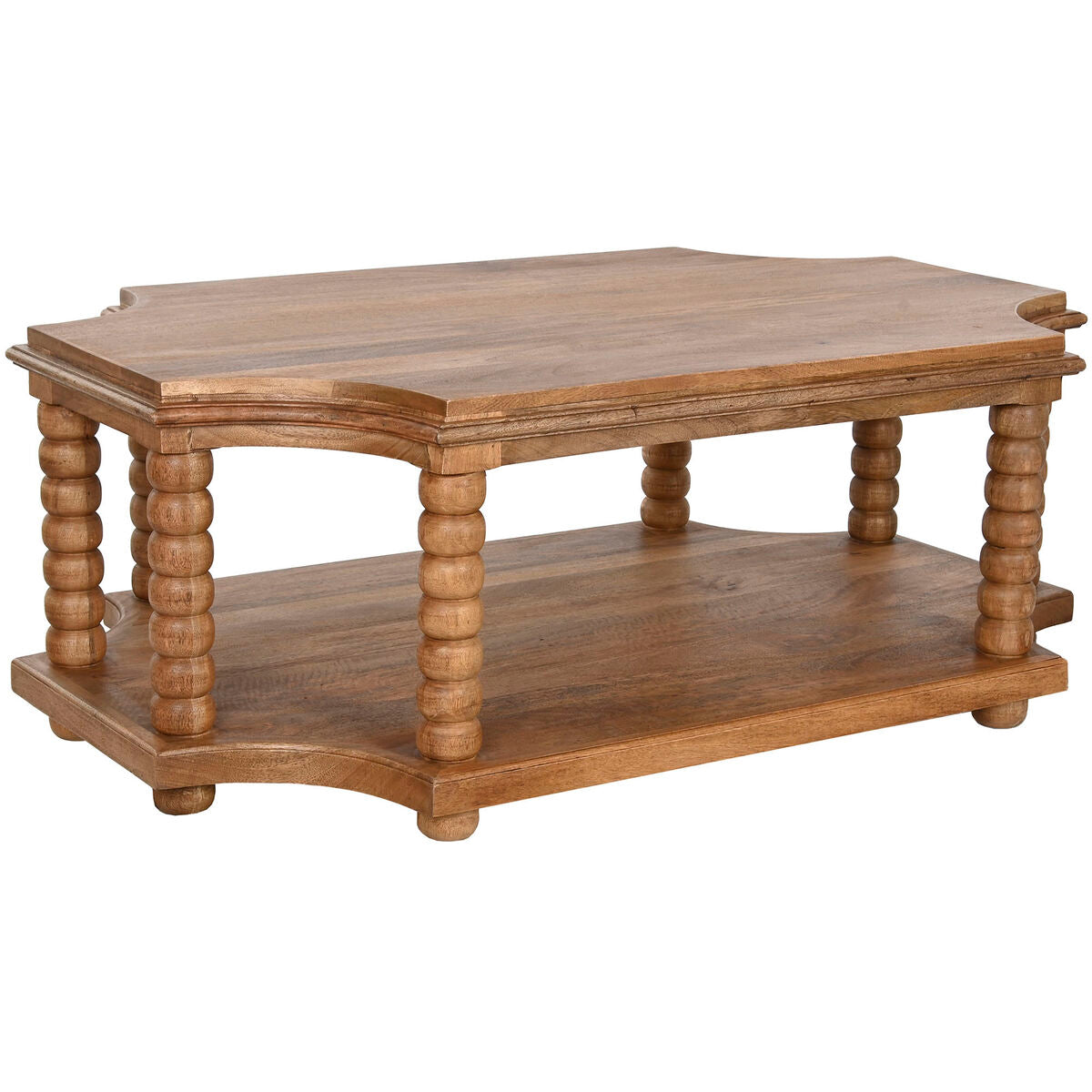 Mesa de centro de madera de mango, 131 x 80 x 48 cm