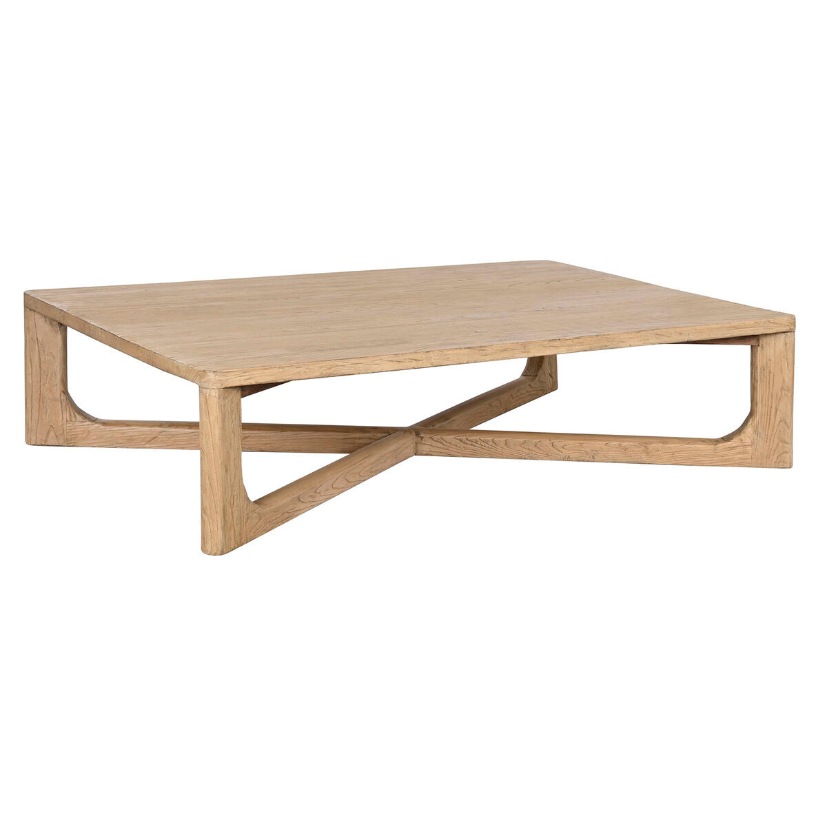 Mesa de centro natural de madera de olmo, 170 x 109 x 41 cm