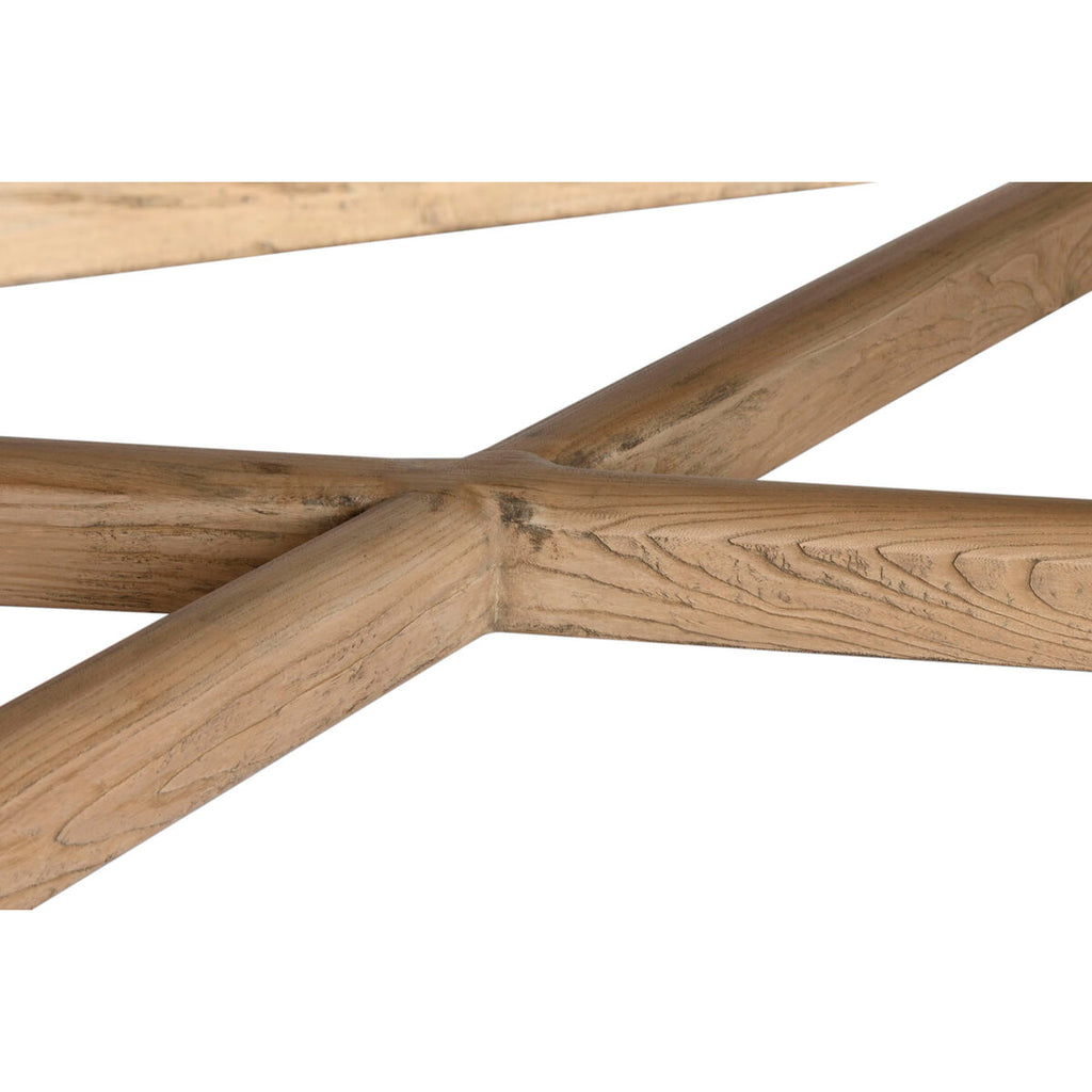 Mesa de centro natural de madera de olmo, 170 x 109 x 41 cm — imagen 4