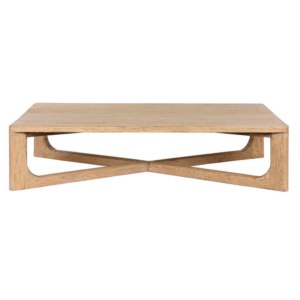 Mesa de centro natural de madera de olmo, 170 x 109 x 41 cm — imagen 6