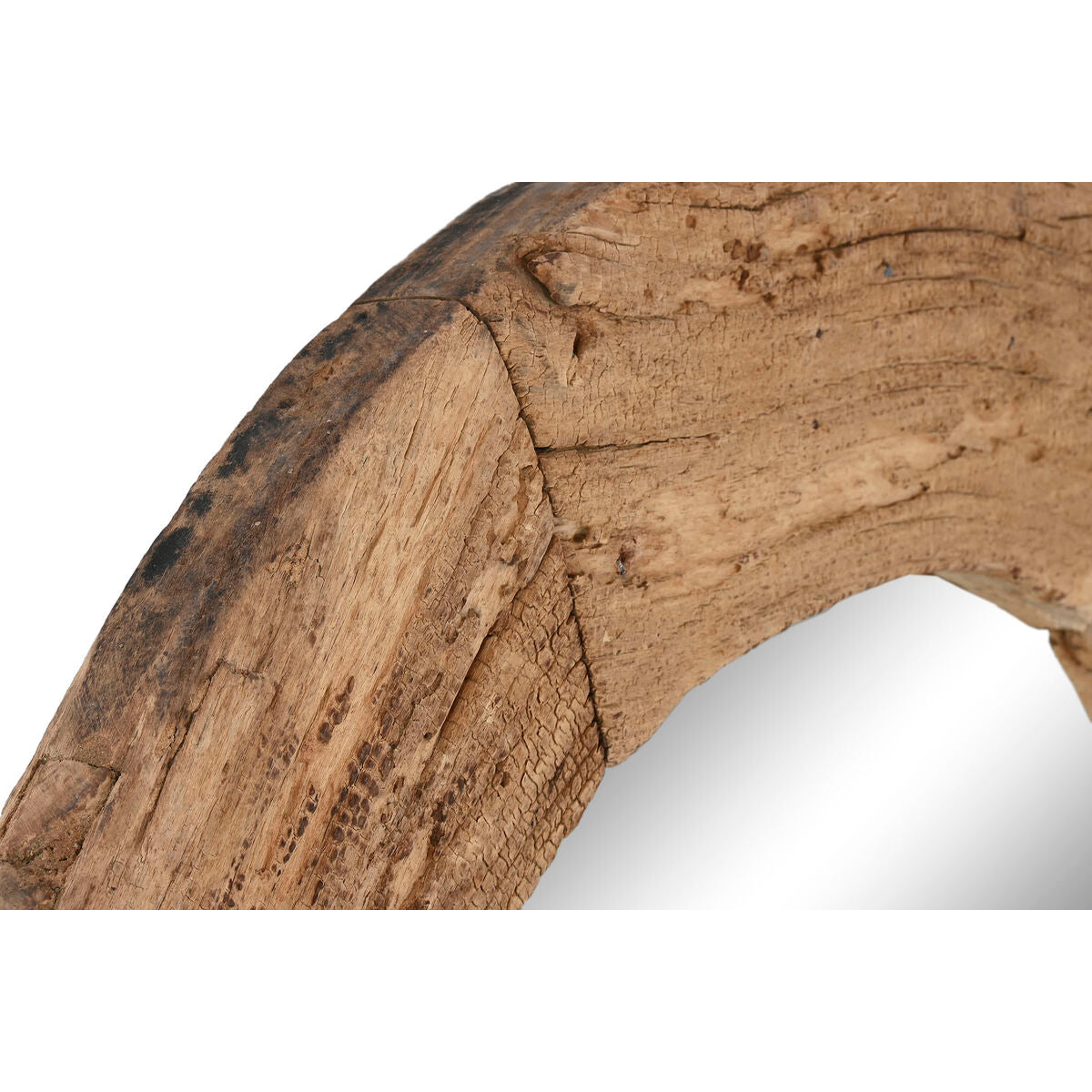 Espejo de pared redondo estilo cottage de madera, 111 x 6,5 x 111 cm — imagen 2