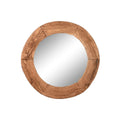 Espejo de pared redondo estilo cottage de madera, 111 x 6,5 x 111 cm