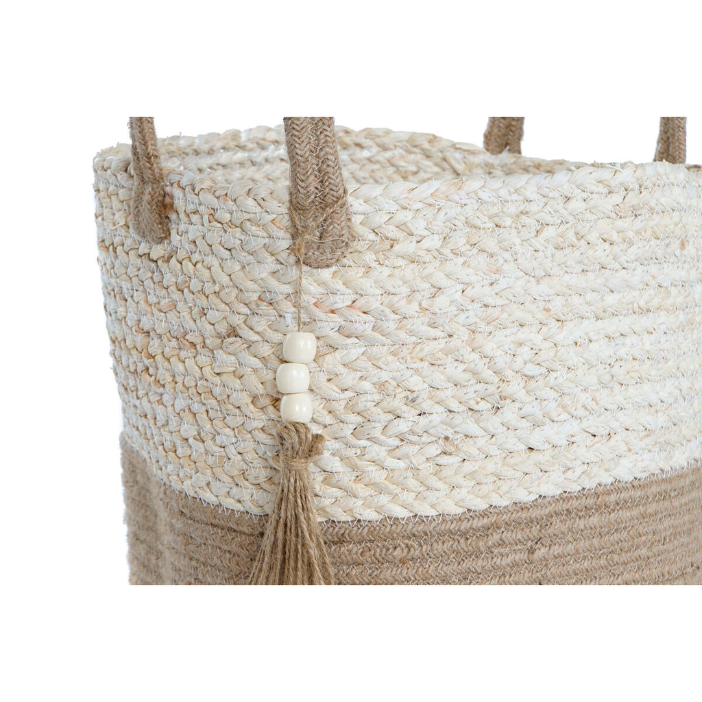 Juego de 4 cestas de yute y fibra de maíz, natural — imagen 2