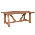 Mesa de comedor de madera de teca natural, 200 x 100 x 75 cm