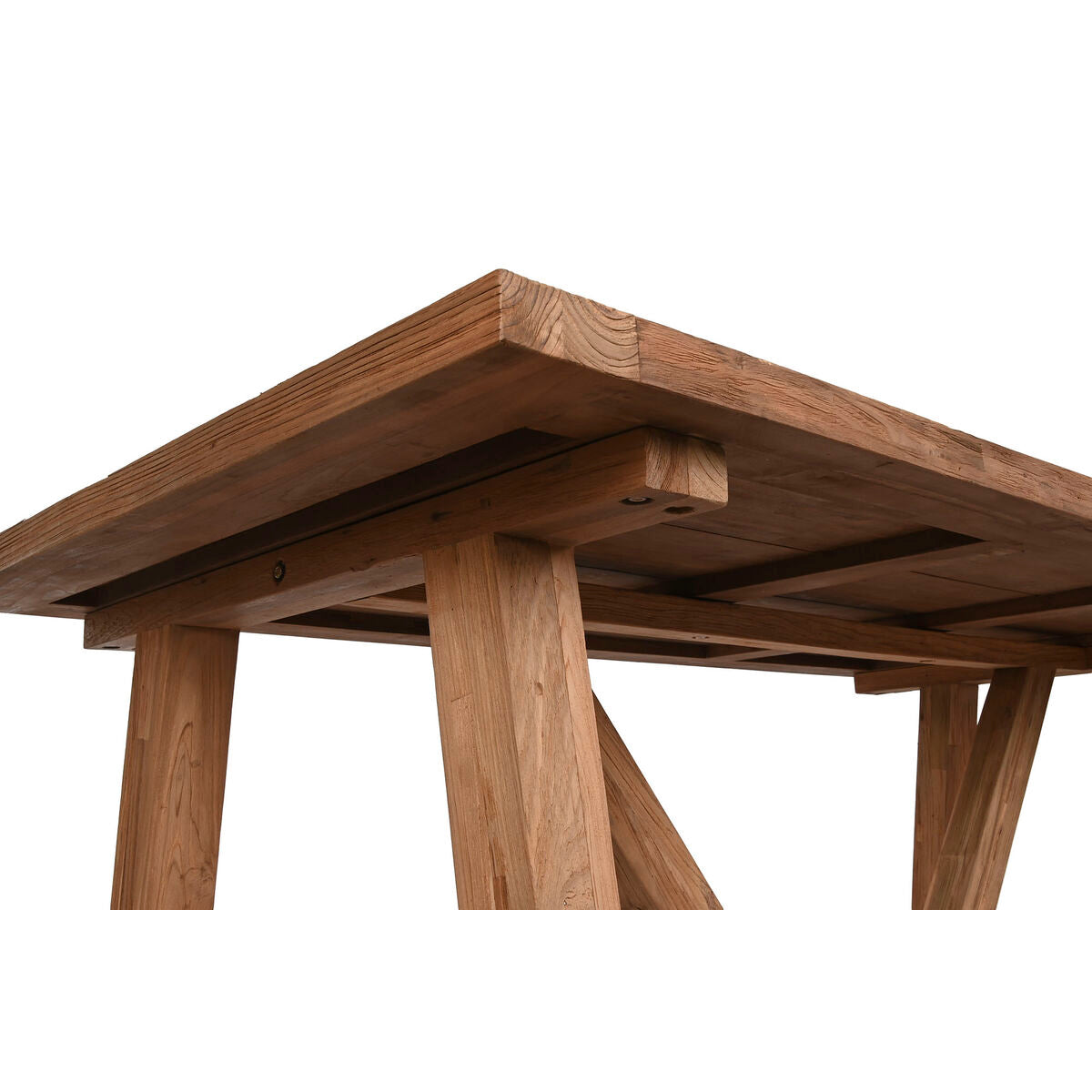 Mesa de comedor de madera de teca natural, 200 x 100 x 75 cm — imagen 5