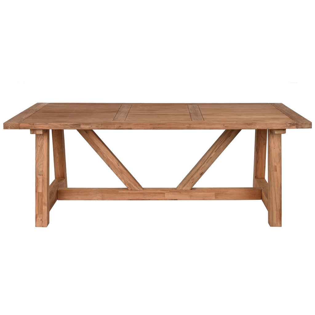 Mesa de comedor de madera de teca natural, 200 x 100 x 75 cm — imagen 6