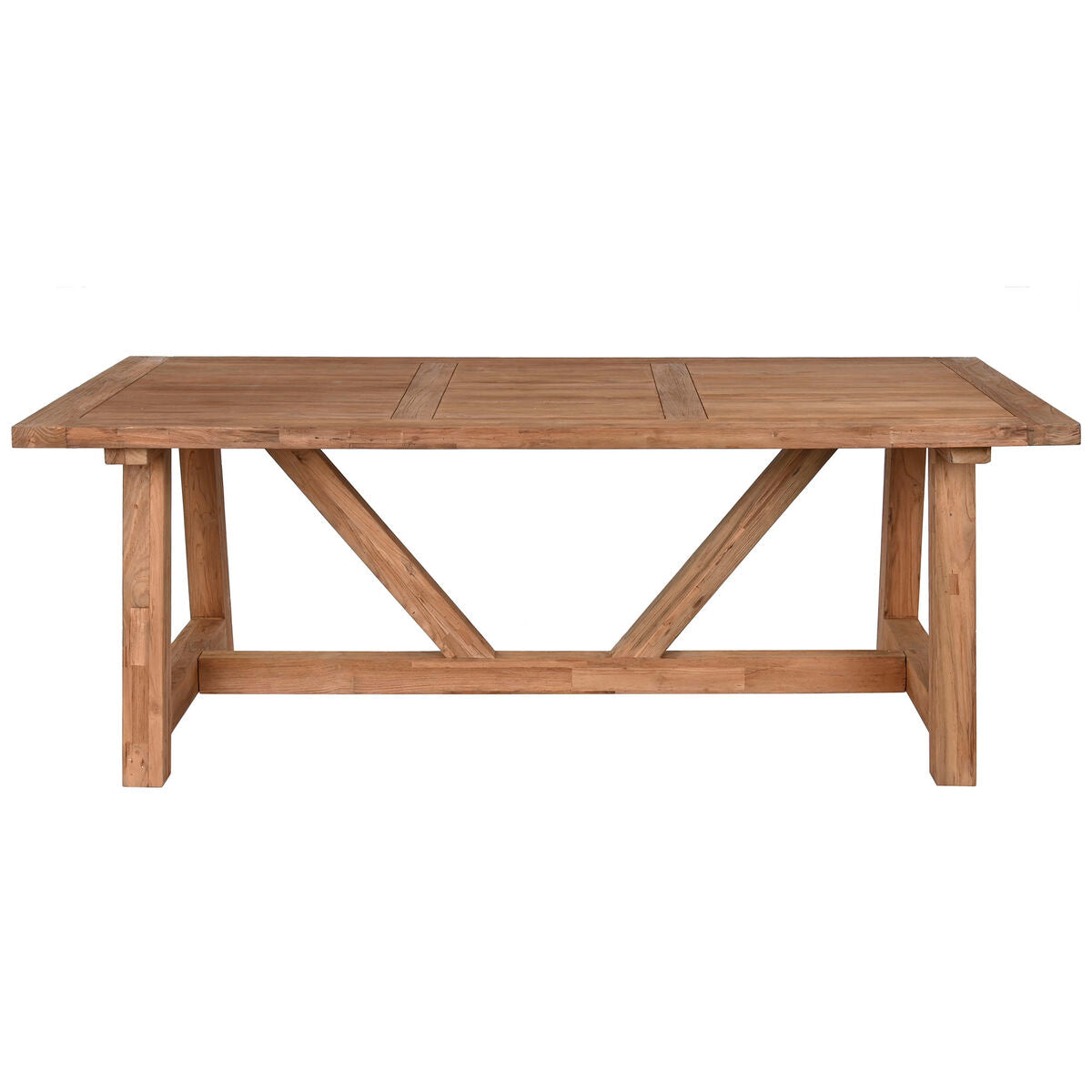 Mesa de comedor de madera de teca natural, 200 x 100 x 75 cm — imagen 6