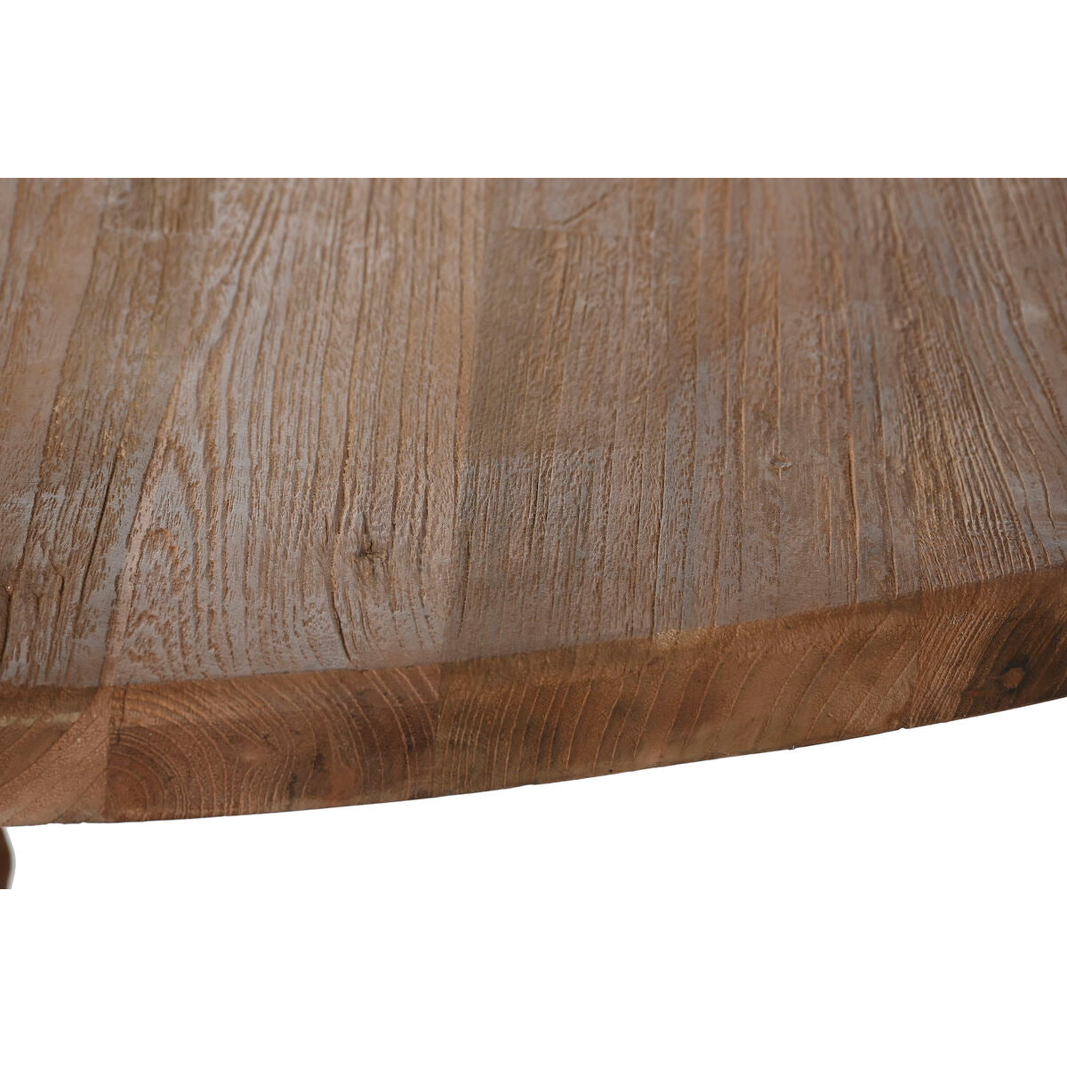 Mesa de comedor natural de madera de teca, 140 x 140 x 75 cm — imagen 3