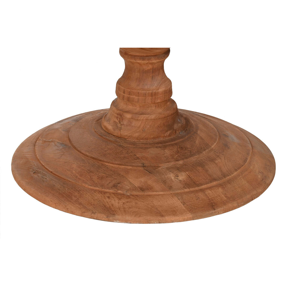 Mesa de comedor natural de madera de teca, 140 x 140 x 75 cm — imagen 4