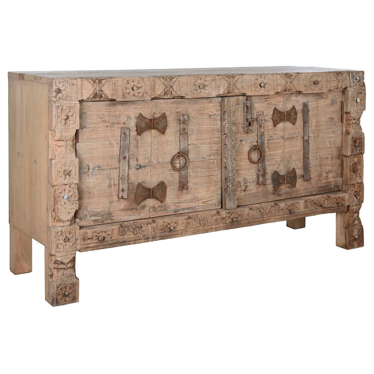 Aparador de madera natural con 2 puertas, 167 x 92 cm