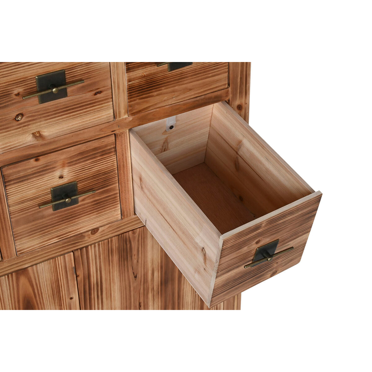 Cajonera oriental de abeto en negro y natural, 101 cm de alto — imagen 4