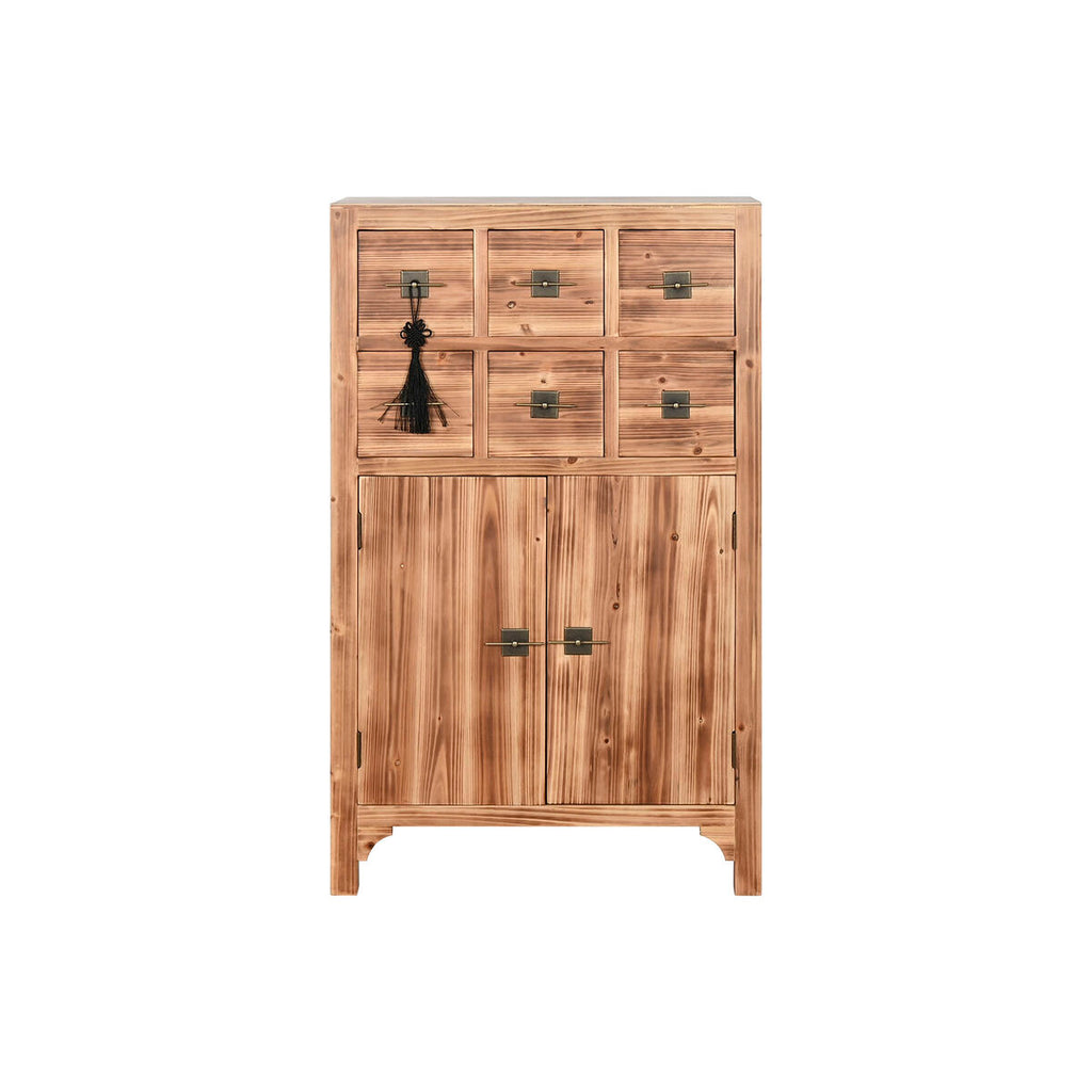 Cajonera oriental de abeto en negro y natural, 101 cm de alto — imagen 9