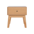 Mesita de noche natural de madera MDF, 45 x 36 x 49 cm