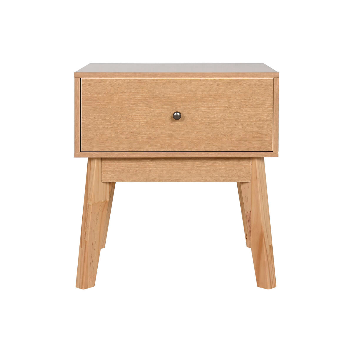 Mesita de noche natural de madera MDF, 45 x 36 x 49 cm