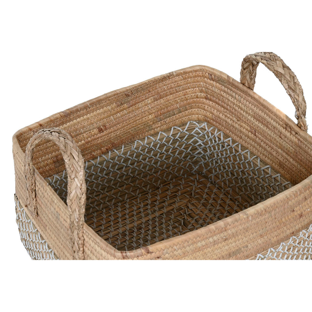 Juego de 2 cestas con asas de junco y PVC, 43 x 38 x 36 cm — imagen 2