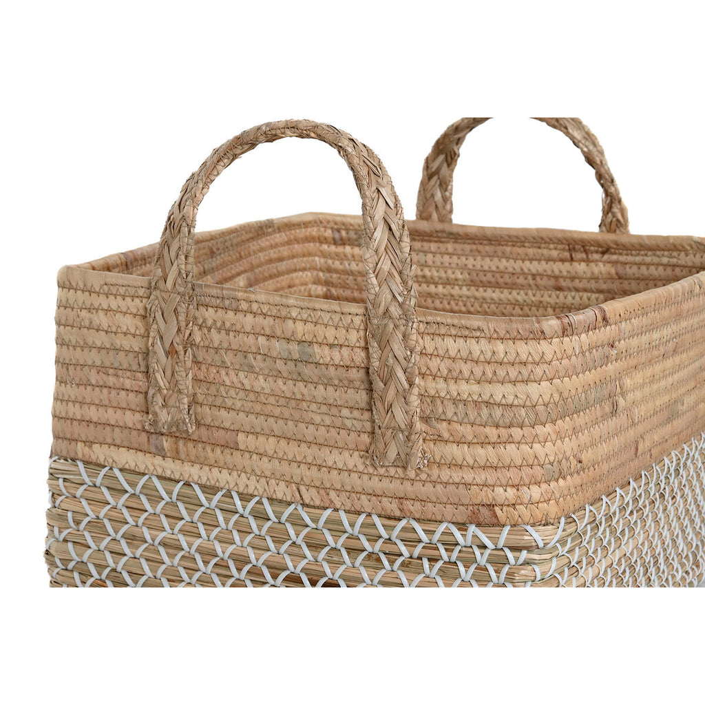 Juego de 2 cestas con asas de junco y PVC, 43 x 38 x 36 cm — imagen 3