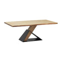 Mesa de comedor de metal y madera de acacia, 200 cm
