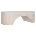 Mesa de centro moderna blanca de madera de mango, 137 x 60 x 42 cm