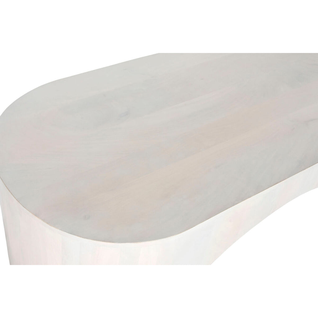 Mesa de centro moderna blanca de madera de mango, 137 x 60 x 42 cm — imagen 2