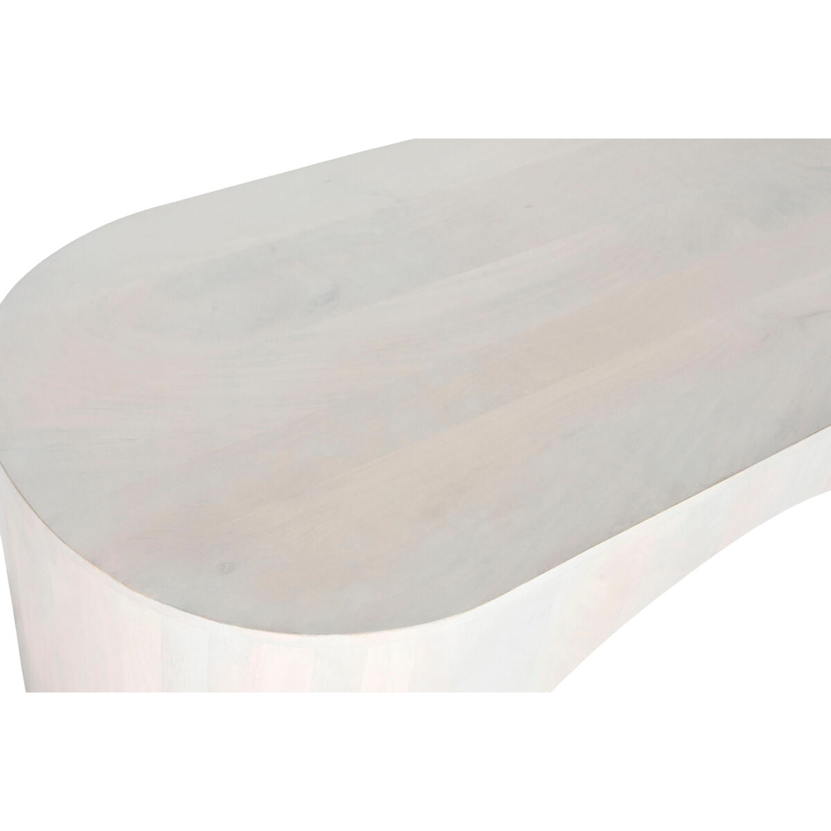 Mesa de centro moderna blanca de madera de mango, 137 x 60 x 42 cm — imagen 2