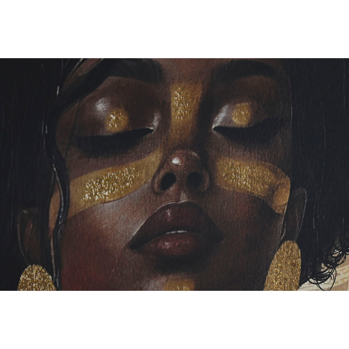 Cuadro glamour de mujer en negro y dorado, 103 x 143,5 cm — imagen 3