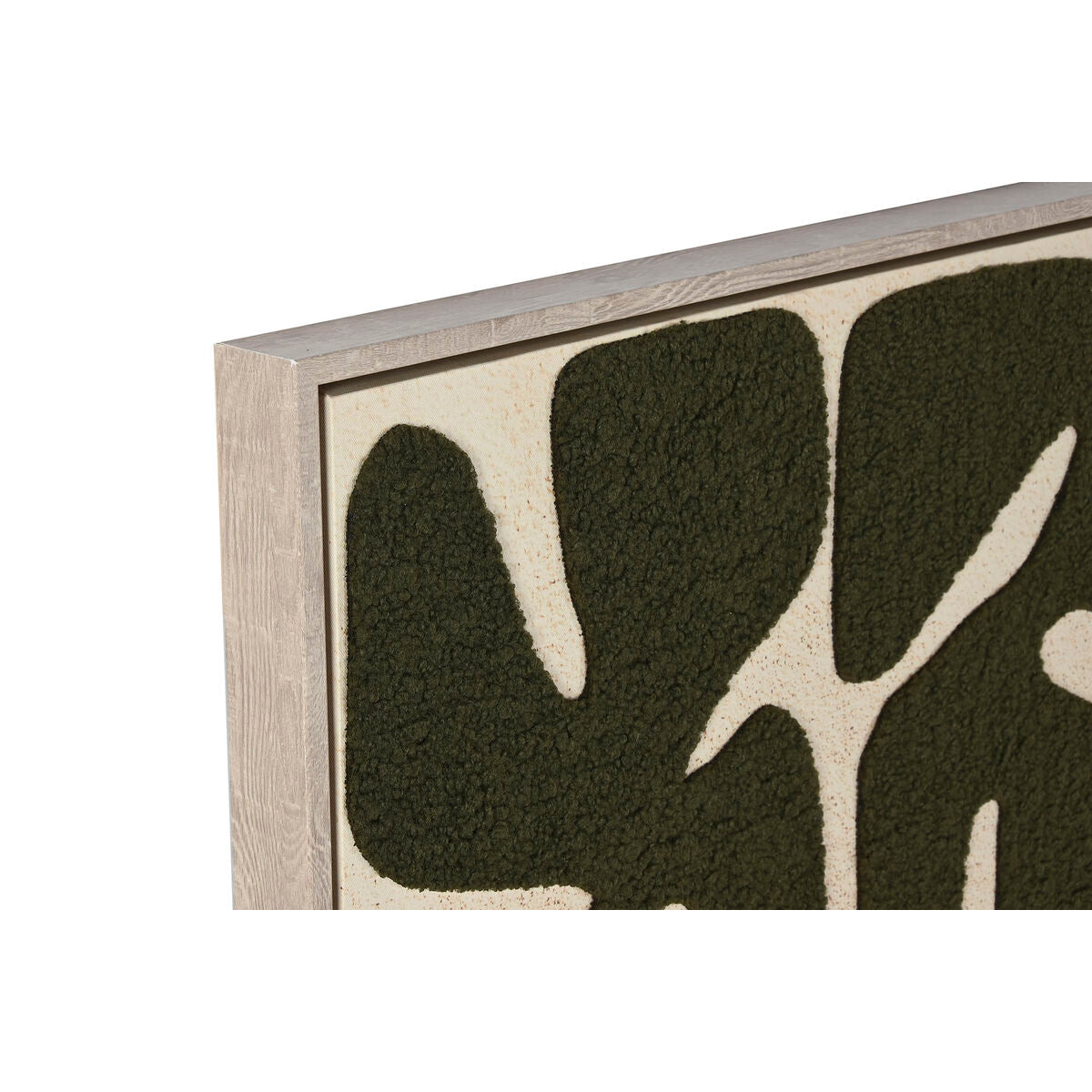 Cuadro de lienzo abstracto en relieve 3D, verde y beige — imagen 2