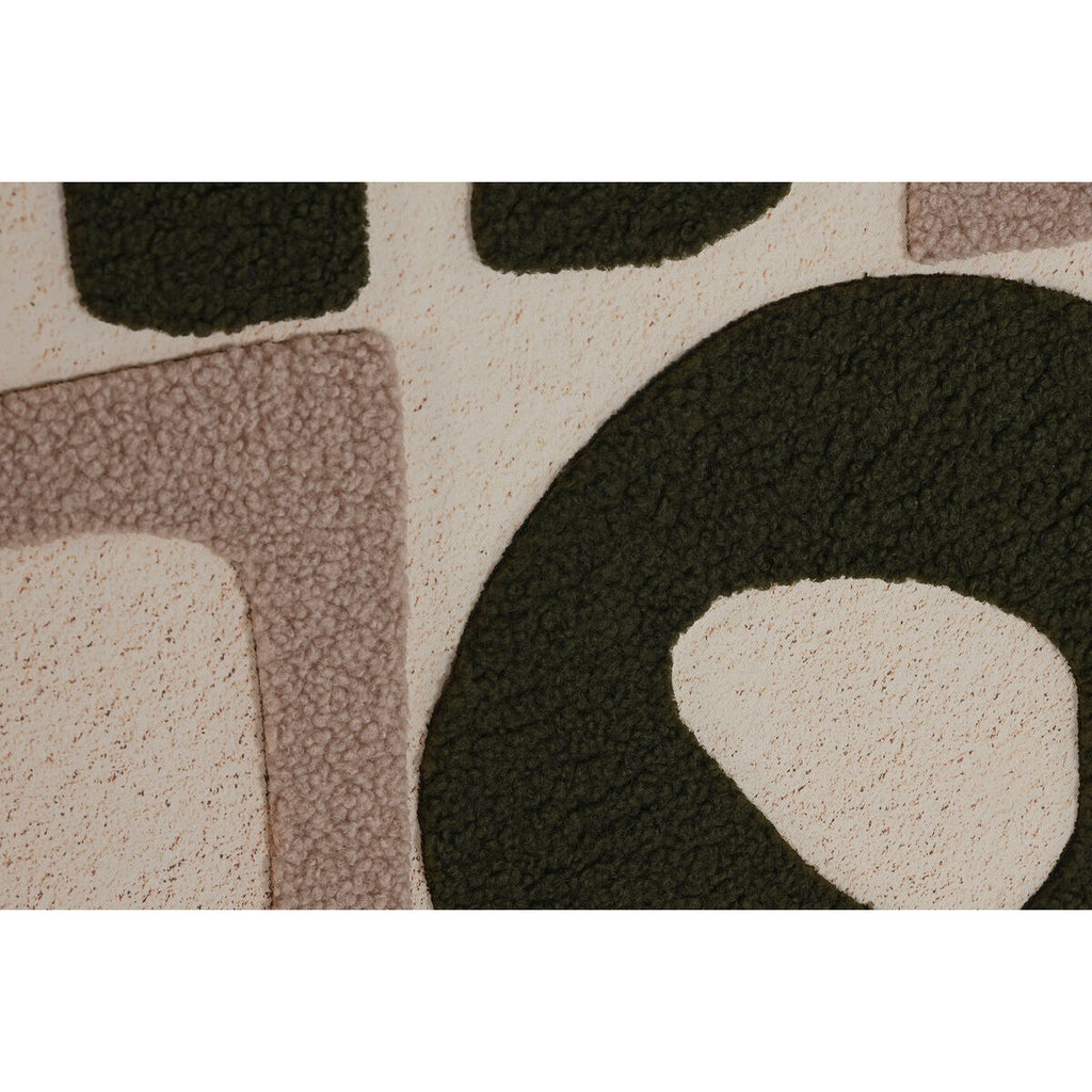 Cuadro de lienzo abstracto en relieve 3D, verde y beige — imagen 3