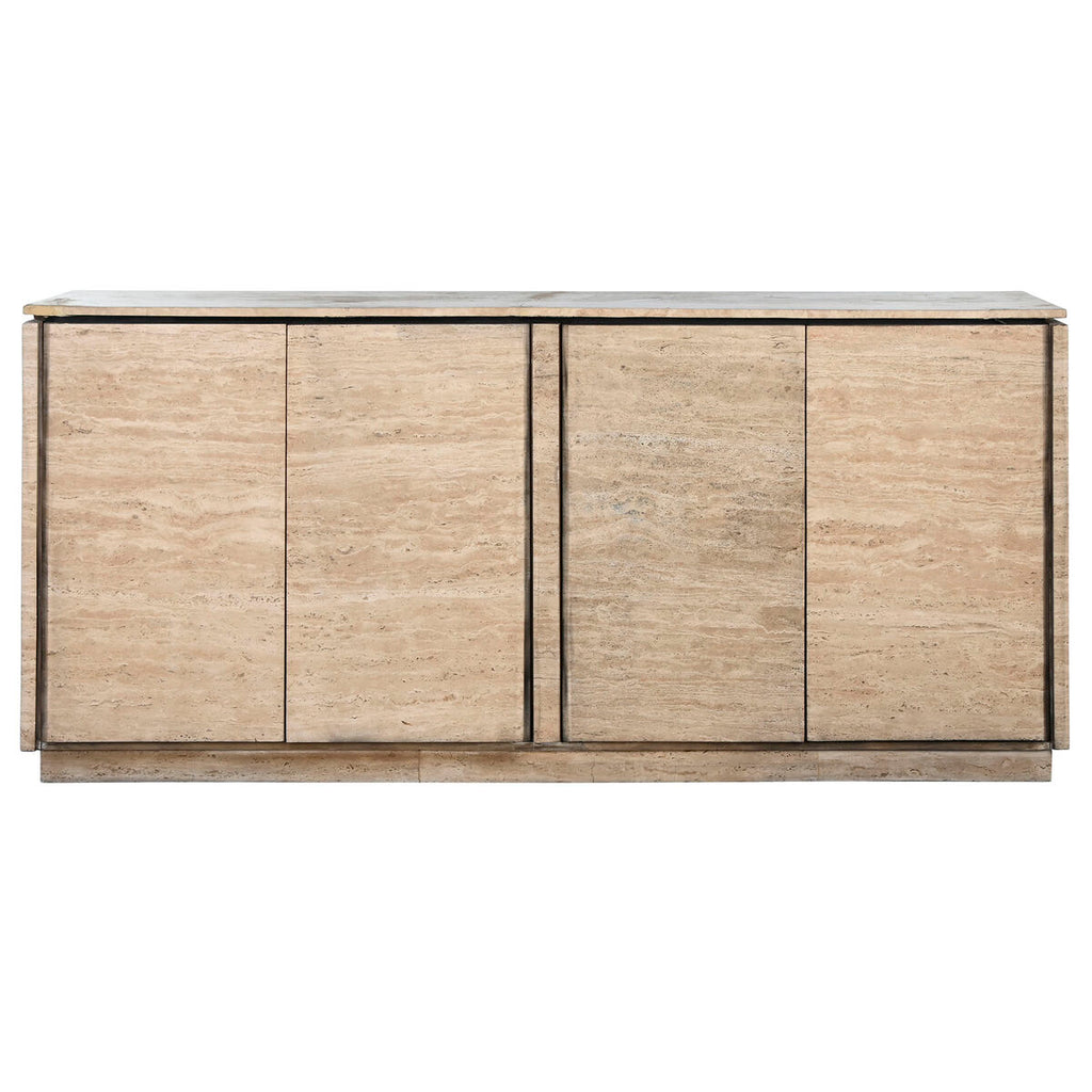 Aparador natural de madera y mármol, 180 x 40 x 85 cm — imagen 6