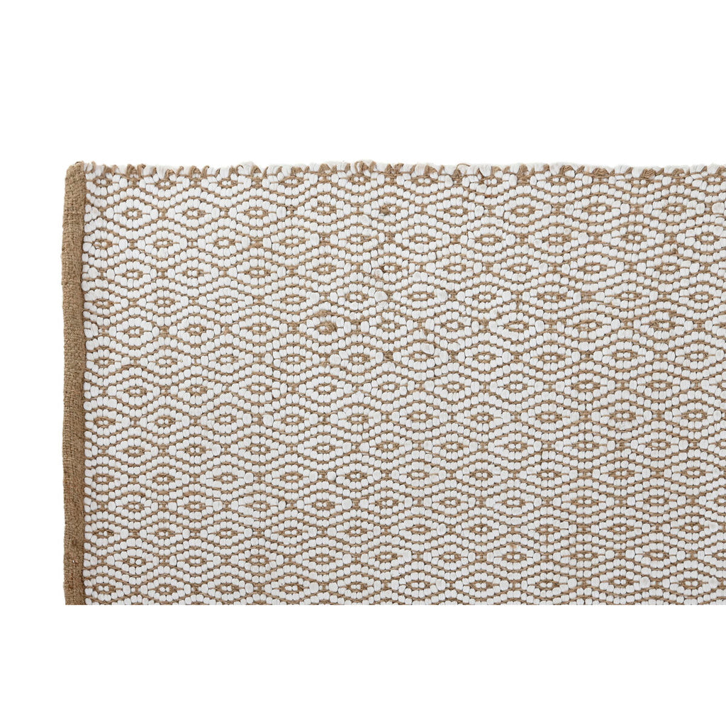 Alfombra blanca y natural de yute, 150 x 1 x 230 cm — imagen 2