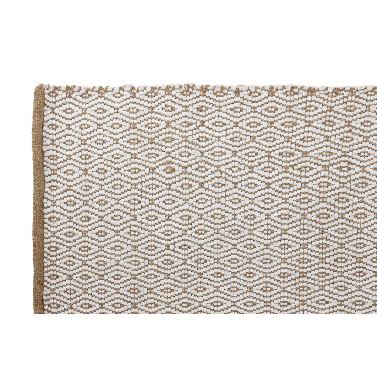 Alfombra blanca y natural de yute, 150 x 1 x 230 cm — imagen 2