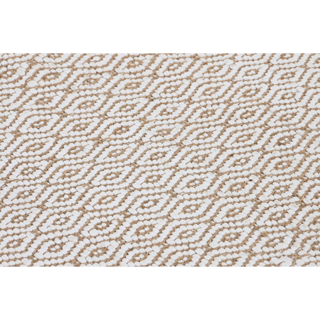 Alfombra blanca y natural de yute, 150 x 1 x 230 cm — imagen 3