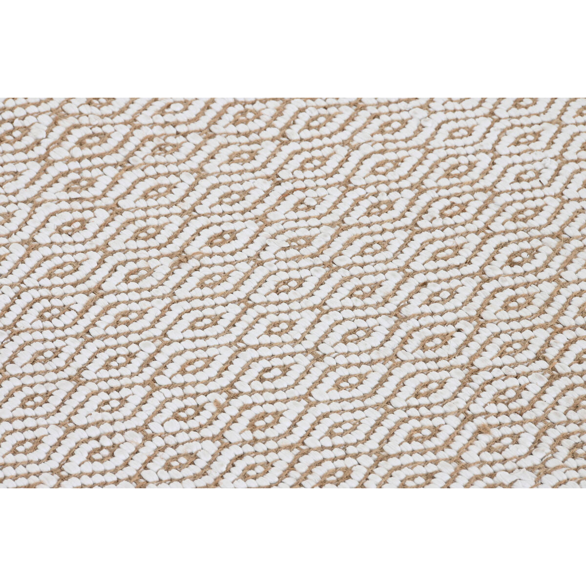 Alfombra blanca y natural de yute, 150 x 1 x 230 cm — imagen 3