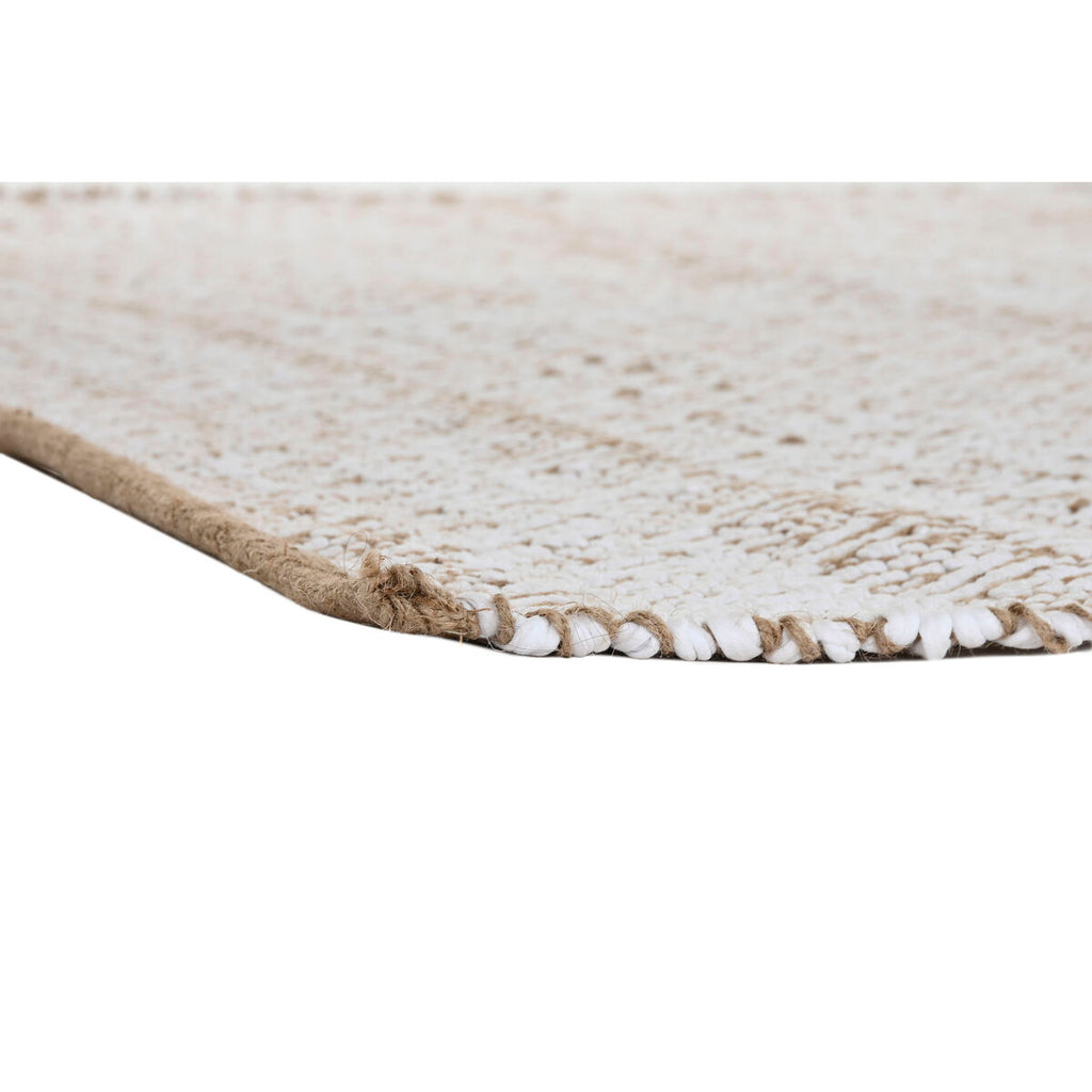 Alfombra blanca y natural de yute, 150 x 1 x 230 cm — imagen 4