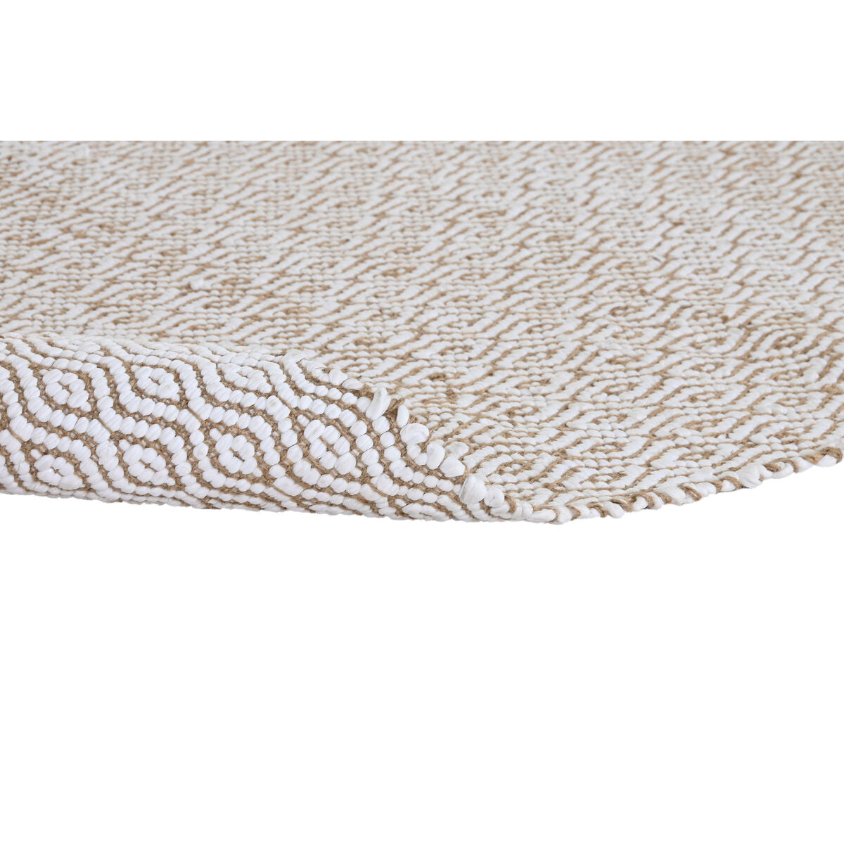 Alfombra blanca y natural de yute, 150 x 1 x 230 cm — imagen 5