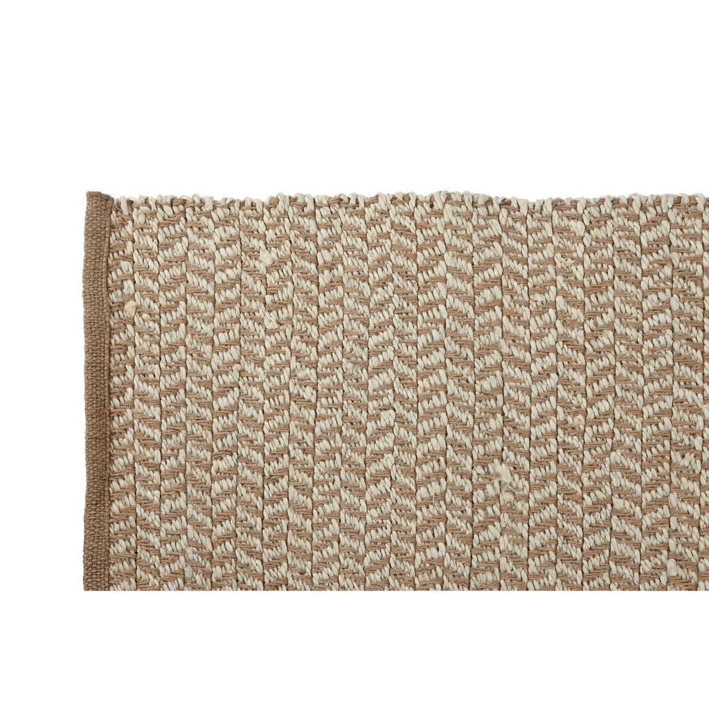 Alfombra blanca y natural de yute, 120 x 1 x 180 cm — imagen 2